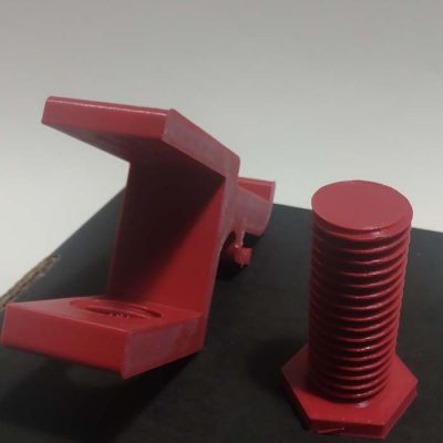 Headphone clamp for desk in red