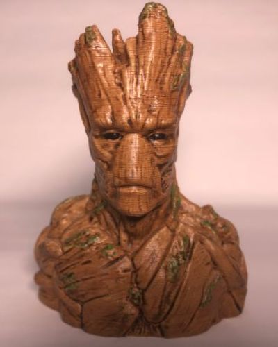 Groot Bust 3D Printed Head on table
