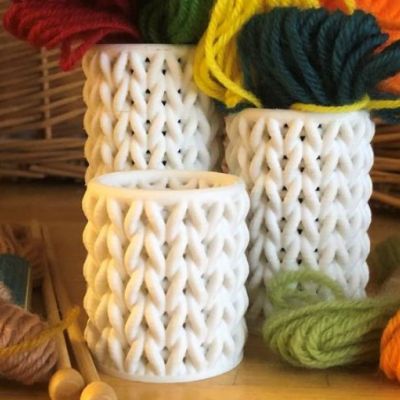 Knitted Thread Containers with threads inside