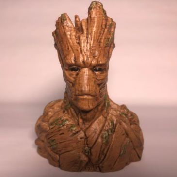 Groot Bust 3D Printed Head on table