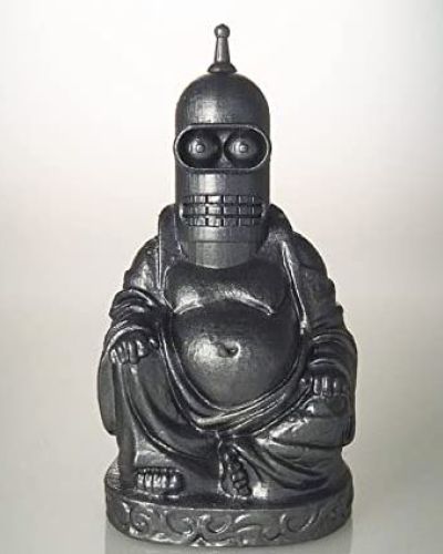 Bender Buddha in grey on table