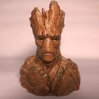 Groot Bust 3D Printed Head on table