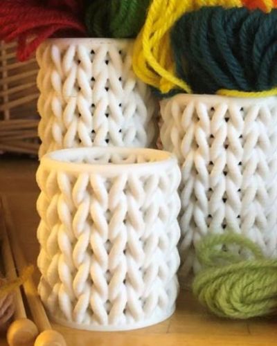 Knitted Thread Containers with threads inside