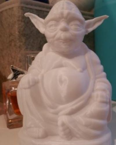 Buddha Yoda figure in white